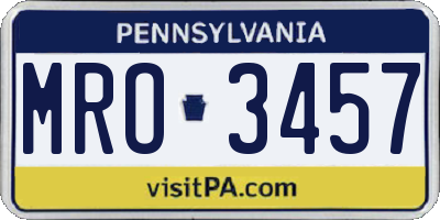 PA license plate MRO3457