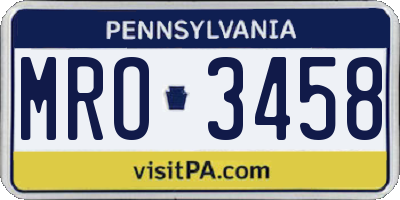 PA license plate MRO3458