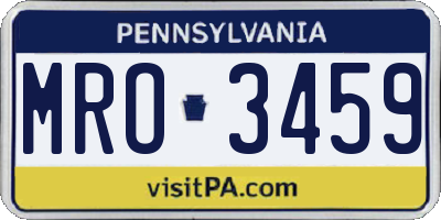 PA license plate MRO3459