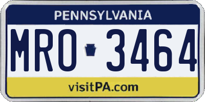 PA license plate MRO3464