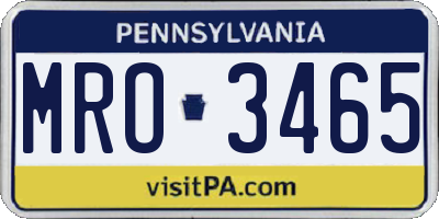 PA license plate MRO3465