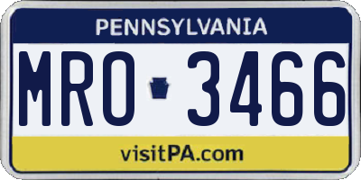 PA license plate MRO3466