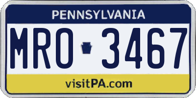 PA license plate MRO3467