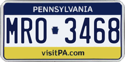 PA license plate MRO3468