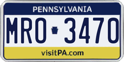 PA license plate MRO3470