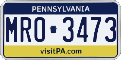 PA license plate MRO3473