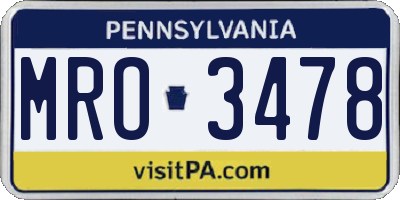 PA license plate MRO3478