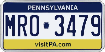 PA license plate MRO3479