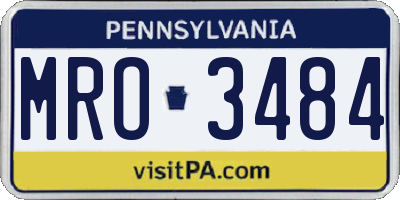 PA license plate MRO3484