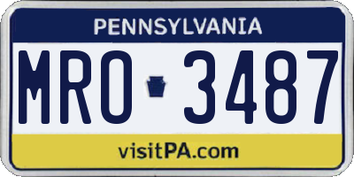 PA license plate MRO3487
