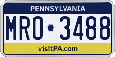 PA license plate MRO3488