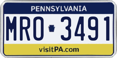 PA license plate MRO3491