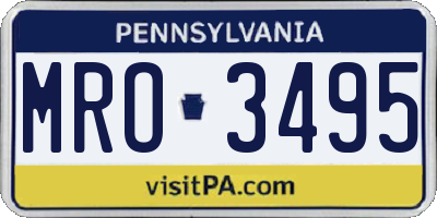 PA license plate MRO3495