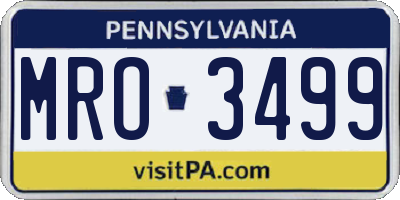 PA license plate MRO3499