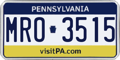 PA license plate MRO3515