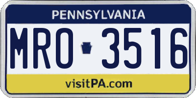 PA license plate MRO3516