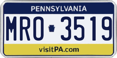 PA license plate MRO3519