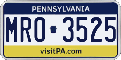 PA license plate MRO3525