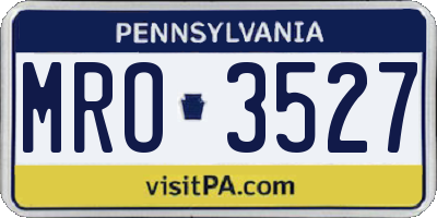 PA license plate MRO3527