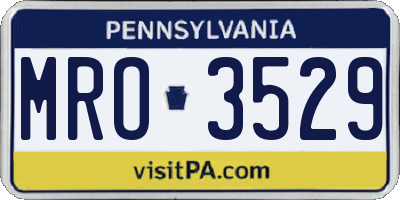 PA license plate MRO3529