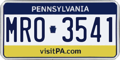 PA license plate MRO3541