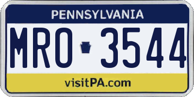 PA license plate MRO3544