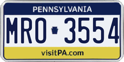 PA license plate MRO3554