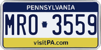 PA license plate MRO3559
