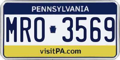 PA license plate MRO3569