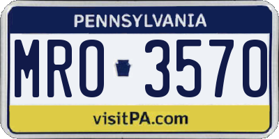 PA license plate MRO3570