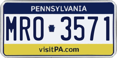 PA license plate MRO3571
