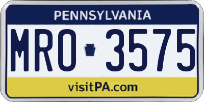 PA license plate MRO3575