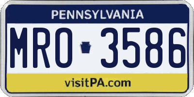PA license plate MRO3586