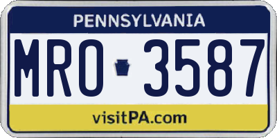 PA license plate MRO3587