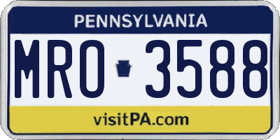PA license plate MRO3588