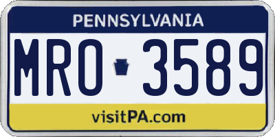 PA license plate MRO3589