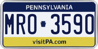 PA license plate MRO3590