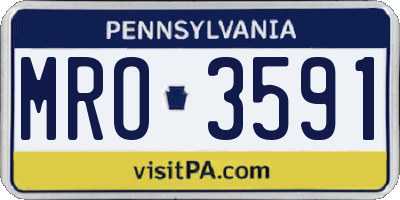 PA license plate MRO3591