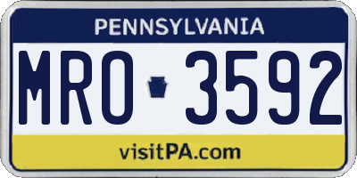 PA license plate MRO3592