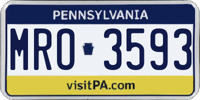 PA license plate MRO3593