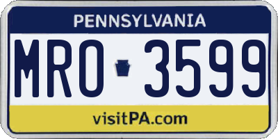 PA license plate MRO3599