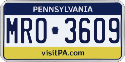 PA license plate MRO3609
