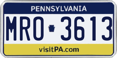 PA license plate MRO3613