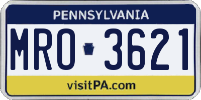PA license plate MRO3621