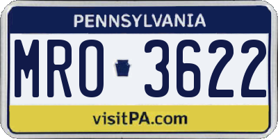 PA license plate MRO3622