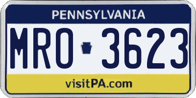 PA license plate MRO3623