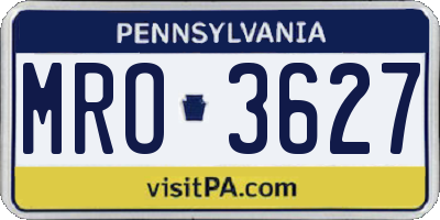 PA license plate MRO3627