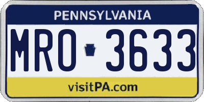 PA license plate MRO3633