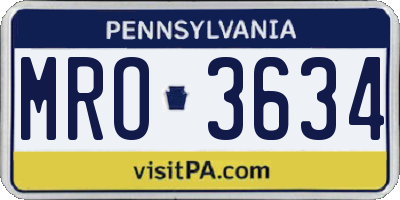 PA license plate MRO3634