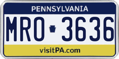 PA license plate MRO3636